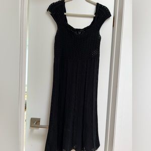Benetton crochet black dress